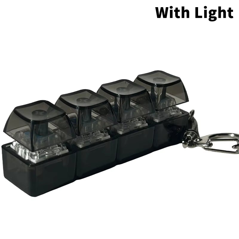 4/9 Keys Mechanical Keyboard Axis Tester LED Keyboard Key Toy Stress Relief DIY Button Keycap Fidget Keychain Toys Gift