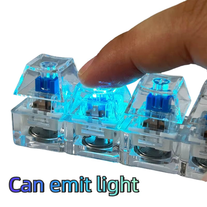 4/9 Keys Mechanical Keyboard Axis Tester LED Keyboard Key Toy Stress Relief DIY Button Keycap Fidget Keychain Toys Gift