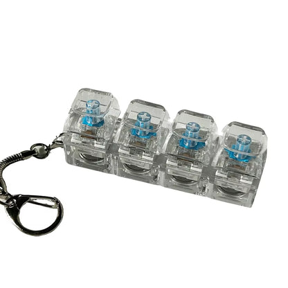 4/9 Keys Mechanical Keyboard Axis Tester LED Keyboard Key Toy Stress Relief DIY Button Keycap Fidget Keychain Toys Gift