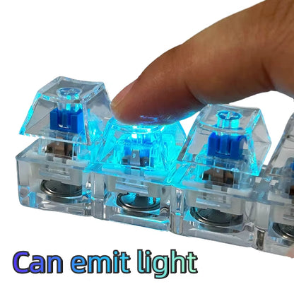 4/9 Keys Mechanical Keyboard Axis Tester LED Keyboard Key Toy Stress Relief DIY Button Keycap Fidget Keychain Toys Gift